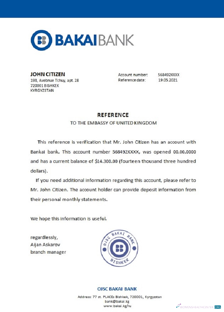 Download Kyrgyzstan OJSC Bakai Bank reference Photoshop template